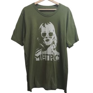 Metric T Shirt Band Tee Indie Music Emily Face Green No Tags Read For Size M/L